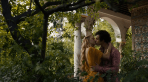 This is the steamiest these two get, but they just look like a couple of fumbling 8th graders.