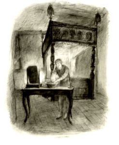 Mr. Norrell at an inn on the way to Hurtfew Abbey.