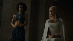 Daenerys seeks Tyrion's advice on what to do with Jorah.
