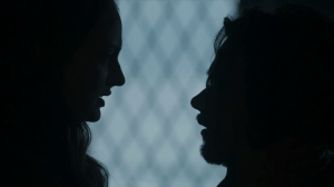 Sansa confronts Theon.